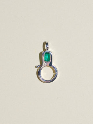 Emerald Lobby Clasp in Sterling Silver