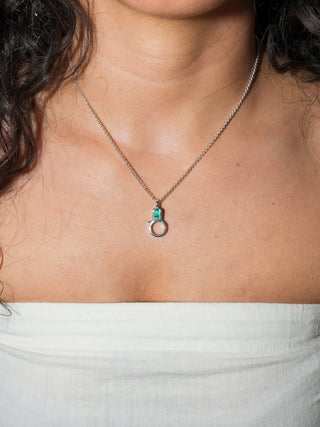 Emerald Lobby Clasp in Sterling Silver