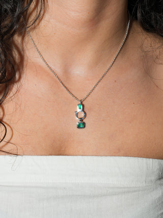 Emerald Lobby Clasp in Sterling Silver