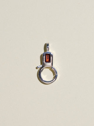 Garnet Lobby Clasp in Sterling Silver