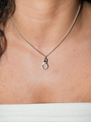 Garnet Lobby Clasp in Sterling Silver