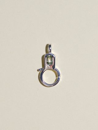 Green Sapphire Lobby Clasp in Sterling Silver