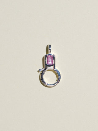 Pink Sapphire Lobby Clasp in Sterling Silver