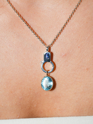 Sapphire Lobby Clasp in Sterling Silver