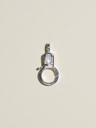 White Topaz Lobby Clasp in Sterling Silver