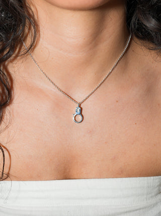 White Topaz Lobby Clasp in Sterling Silver