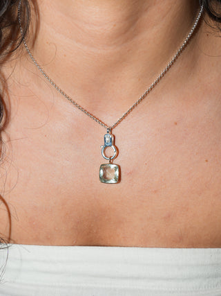 White Topaz Lobby Clasp in Sterling Silver