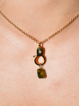Green Sapphire Lobby Clasp in Vermeil
