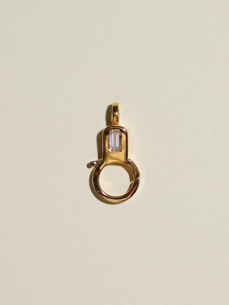 White Diamond Lobby Clasp in Vermeil