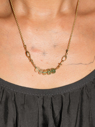 MATEY Fluorite Connector in Yellow 14k Gold