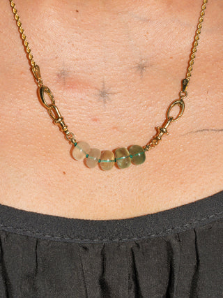 MATEY Fluorite Connector in Yellow 14k Gold