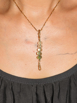 MATEY Fluorite Connector in Yellow 14k Gold