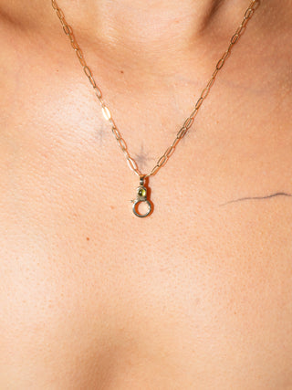 Green Tourmaline Mini Jelly Lobby Clasp in Gold Vermeil
