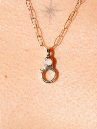 Opal Mini Jelly Lobby Clasp in Yellow 14k Gold