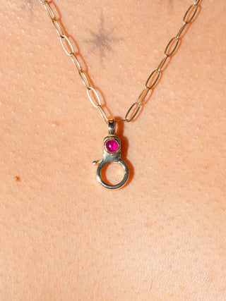 Ruby Mini Jelly Lobby Clasp in Yellow 14k Gold