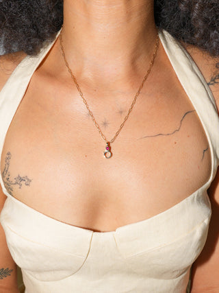 Ruby Mini Jelly Lobby Clasp in Yellow 14k Gold