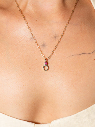 Ruby Mini Jelly Lobby Clasp in Yellow 14k Gold