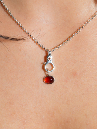 Garnet Estrella Mini Lobby in Sterling Silver