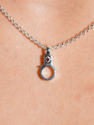 Garnet Estrella Mini Lobby in Sterling Silver