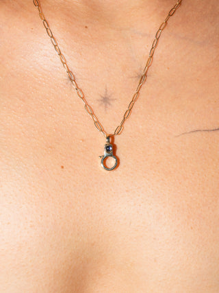 Sapphire Mini Jelly Lobby Clasp in Yellow 14k Gold