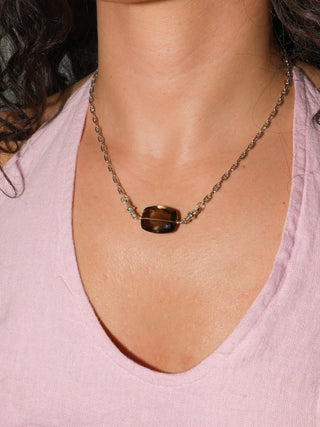 Open Ended Helm Necklace in Sterling Silver