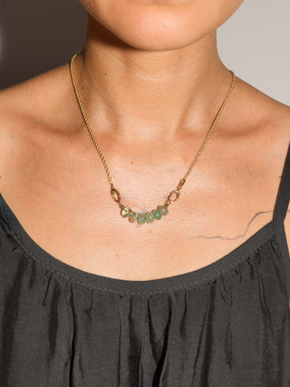 Retreat Open Ended Fluorite Connector in Yellow 14k Gold