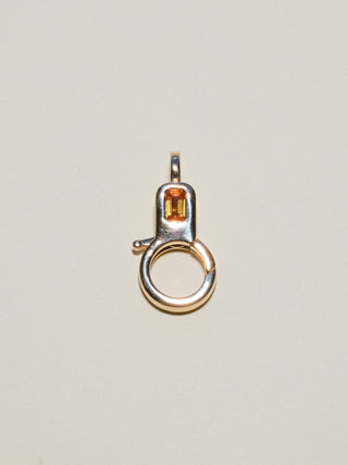 Orange Sapphire Lobby Clasp in Yellow 14k Gold