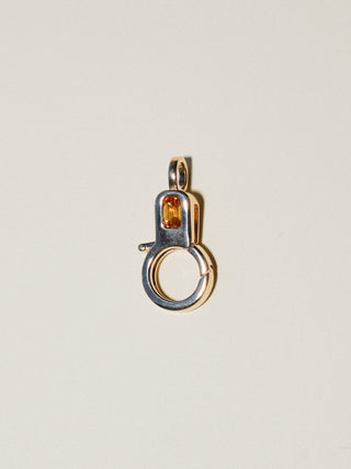 Orange Sapphire Lobby Clasp in Yellow 14k Gold