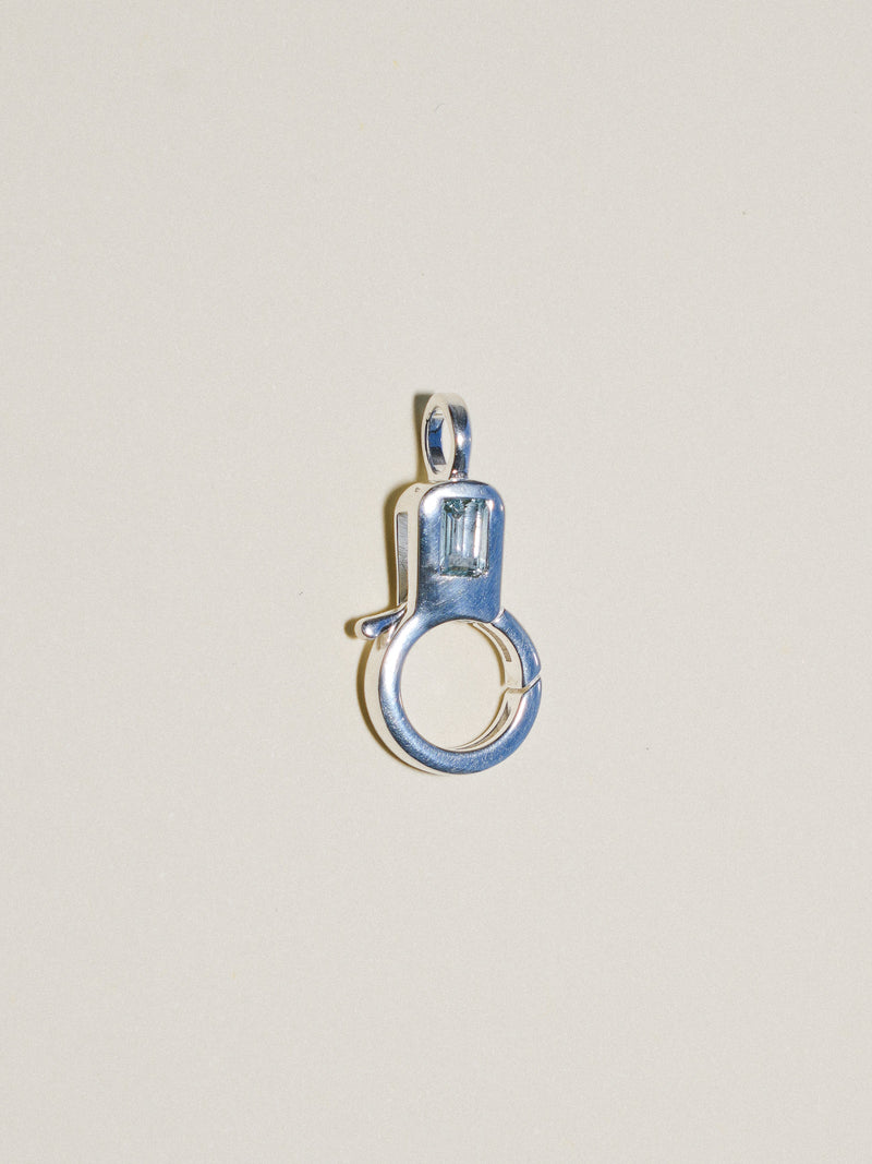 Aquamarine Lobby Clasp in Sterling Silver