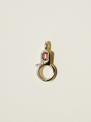 Pink Tourmaline Lobby Clasp in Yellow 10k Gold