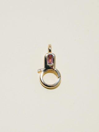 Pink Tourmaline Lobby Clasp in Yellow 10k Gold
