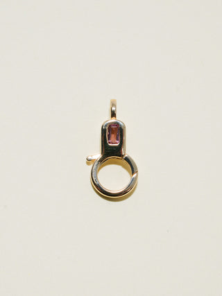 Pink Tourmaline Lobby Clasp in Yellow 10k Gold
