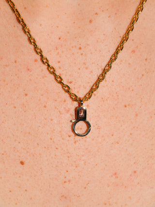 Pink Tourmaline Lobby Clasp in Yellow 10k Gold