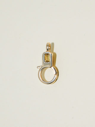 Yellow Tourmaline Lobby Clasp in Yellow 10k Gold