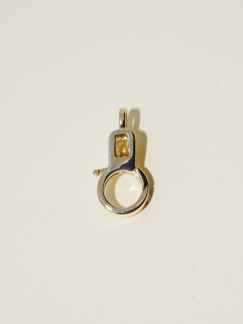 Yellow Tourmaline Lobby Clasp in Yellow 10k Gold
