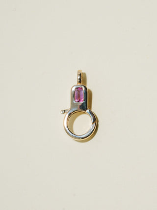 Pink Tourmaline Lobby Clasp in Yellow 10k Gold