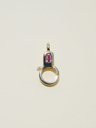 Pink Tourmaline Lobby Clasp in Yellow 10k Gold