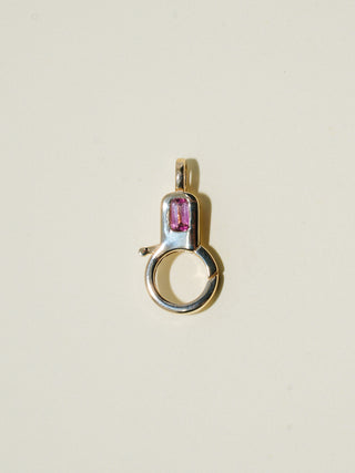 Pink Tourmaline Lobby Clasp in Yellow 10k Gold