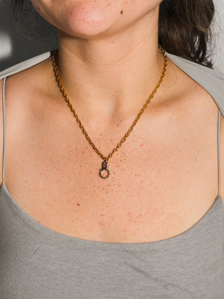 Pink Tourmaline Lobby Clasp in Yellow 10k Gold
