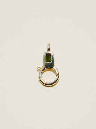 Green Tourmaline Lobby Clasp in Yellow 10k Gold