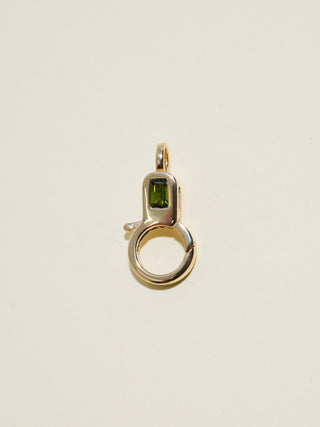 Green Tourmaline Lobby Clasp in Yellow 10k Gold