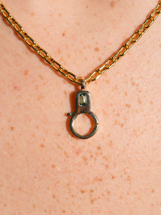Pink Tourmaline Lobby Clasp in Yellow 10k Gold