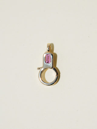Pink Tourmaline Lobby Clasp in Yellow 10k Gold