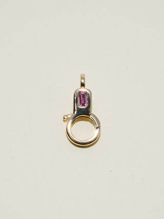 Pink Tourmaline Lobby Clasp in Yellow 10k Gold