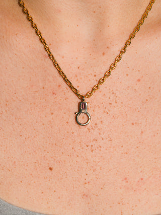 Pink Tourmaline Lobby Clasp in Yellow 10k Gold
