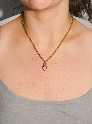 Pink Tourmaline Lobby Clasp in Yellow 10k Gold