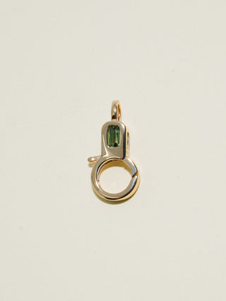 Green Tourmaline Lobby Clasp in Yellow 10k Gold