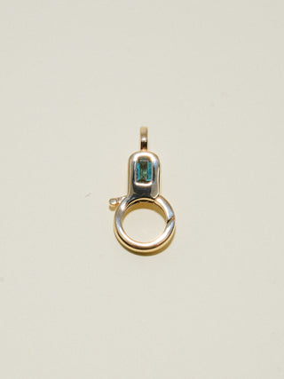 Green Tourmaline Lobby Clasp in Yellow 14k Gold