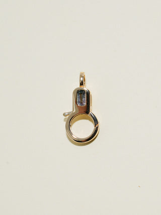Bi-Color Tourmaline Lobby Clasp in Yellow 14k Gold
