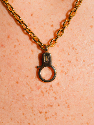 Bi-Color Tourmaline Lobby Clasp in Yellow 14k Gold